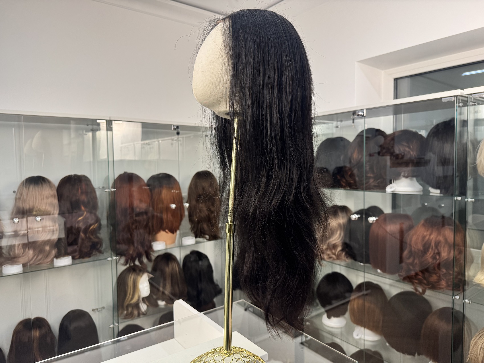 Bardzo długa peruka syntetyczna Premium – Lace Front z Baby Hair Głęboka czerń 