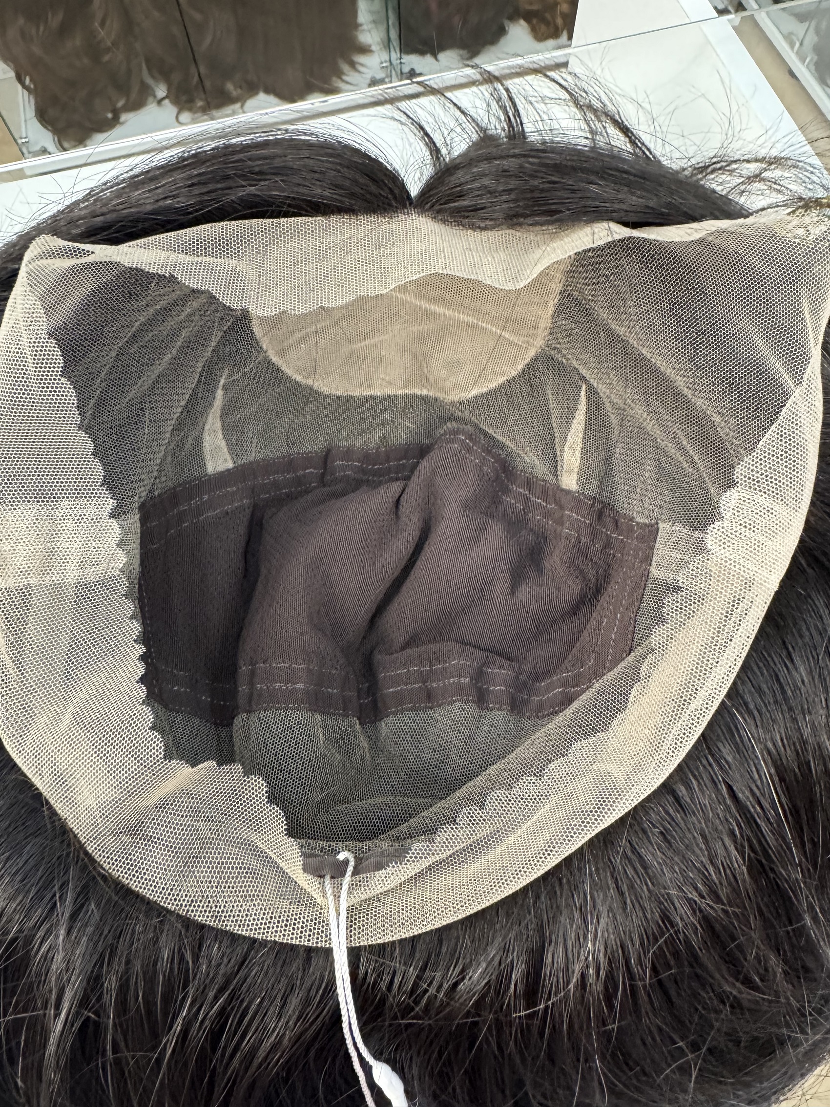 Naturalna peruka – głęboki czekoladowy brąz, pełna konstrukcja Lace